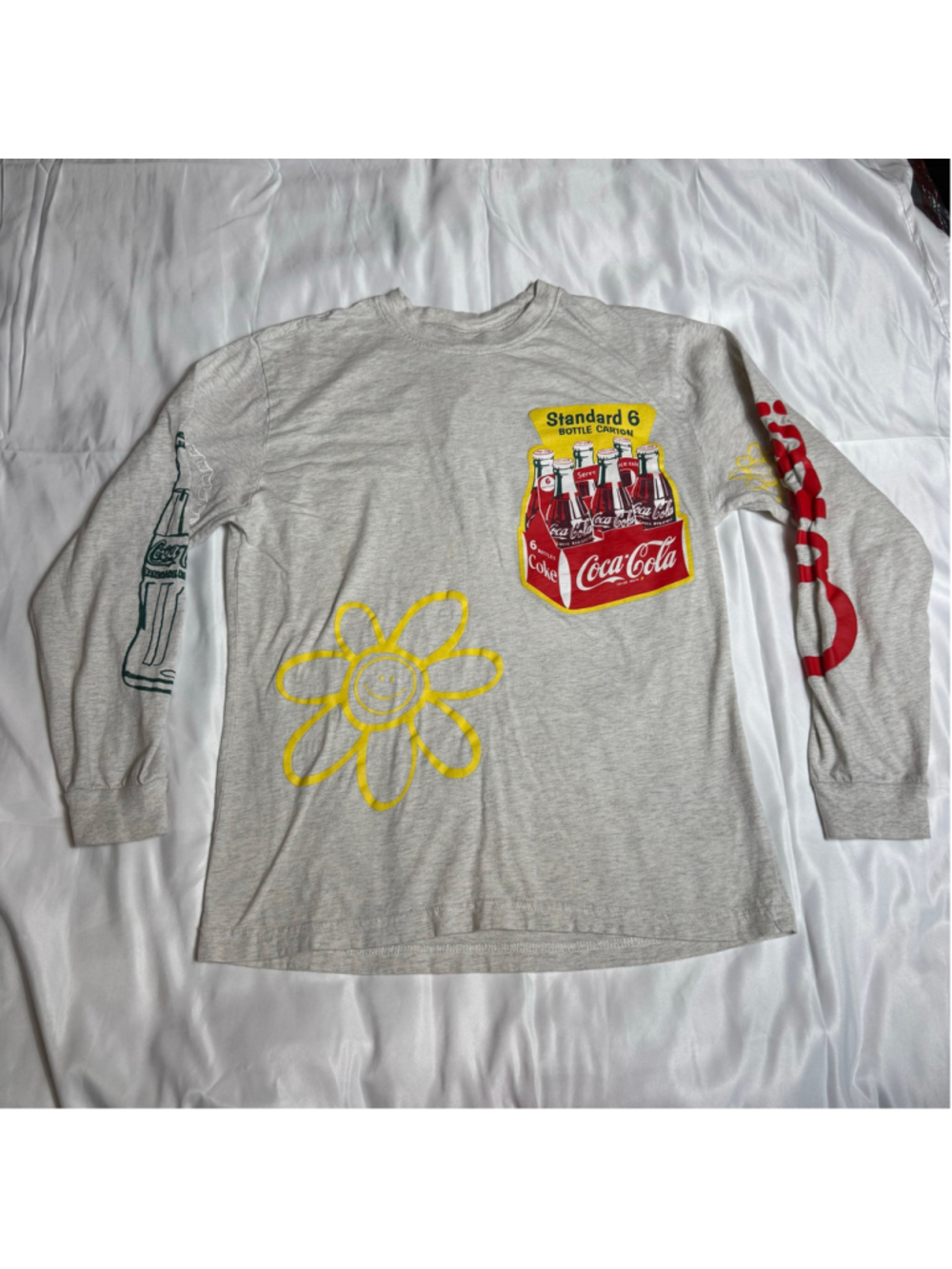 Men’s Coca-Cola PacSun Long Sleeve Tee Grey Red Size S